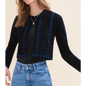 NWT Maje Black Cropped Cardigan Size 1 (Small)